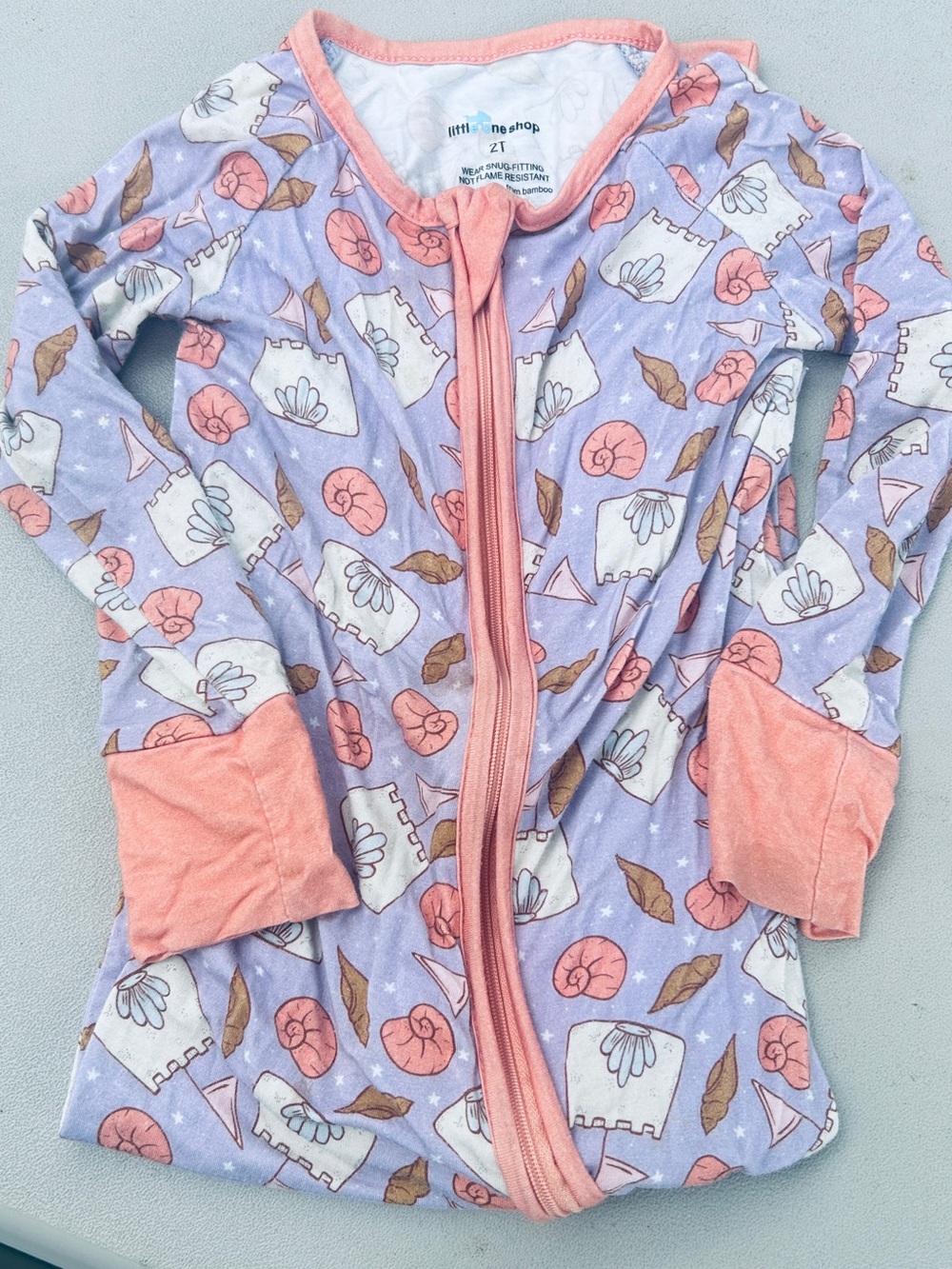 Lilac Seashell Zip Sleep Sack with Pink Trim Little One Shop 2T